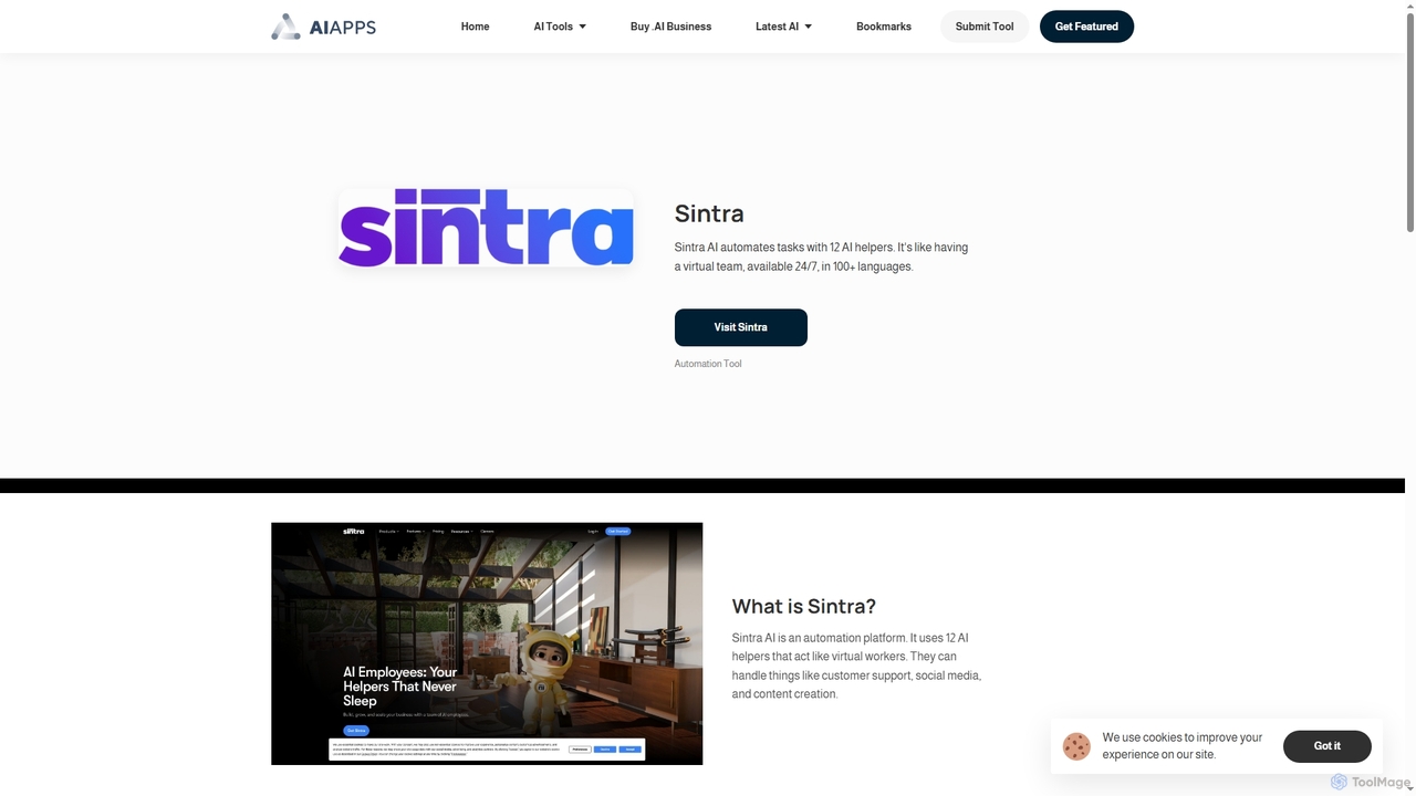 Sintra - AI Tool Features, Use Cases & Review | AIapps for Aiapps