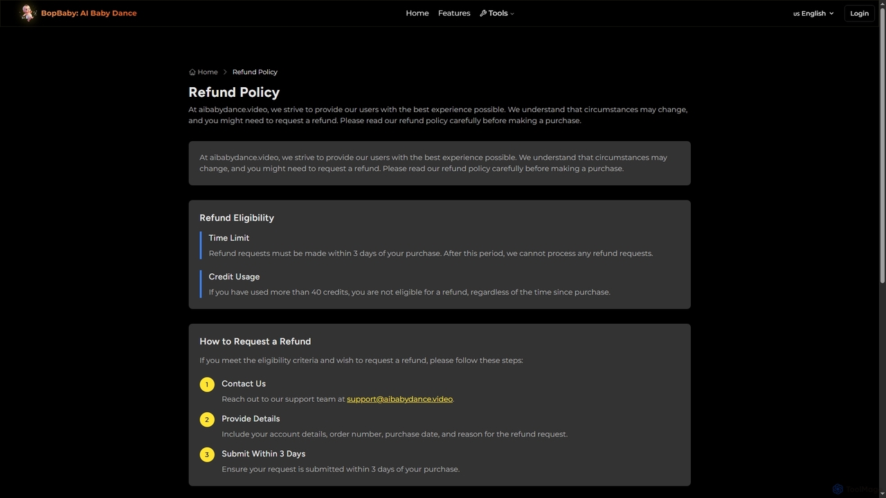 Refund Policy - AI Baby Dance for Aibabydance