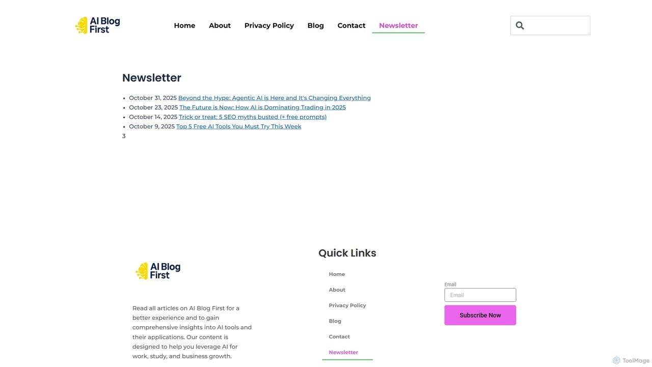 Newsletter - aiblogfirst.com for Aiblogfirst