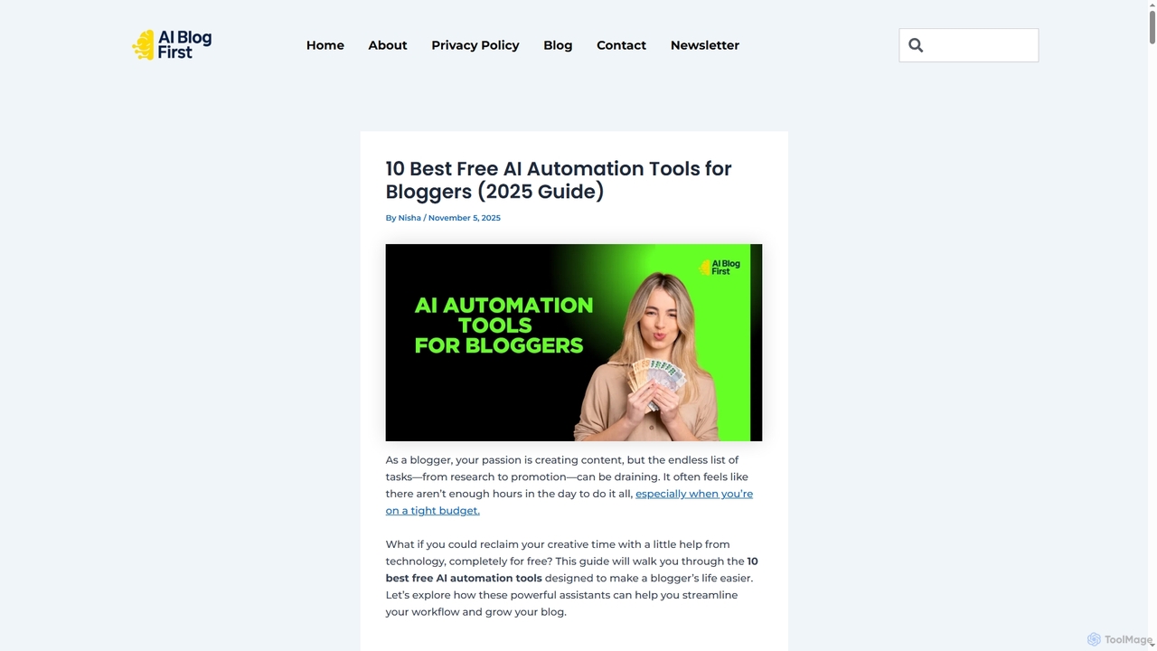 10 Best Free AI Automation Tools for Bloggers (2025 Guide) for Aiblogfirst