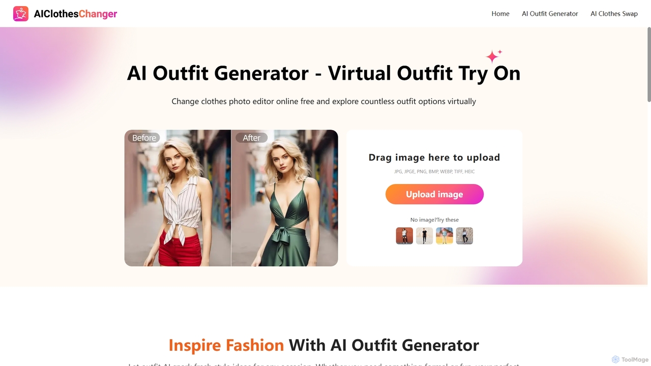 Free AI Outfit Generator - Virtual Try on Clothes Online for AIClothesChangers