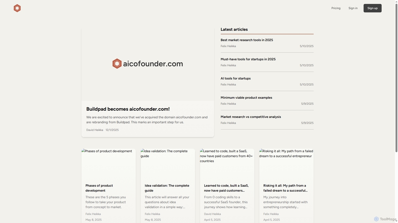 aicofounder.com blog — Articles about making products for Aicofounder