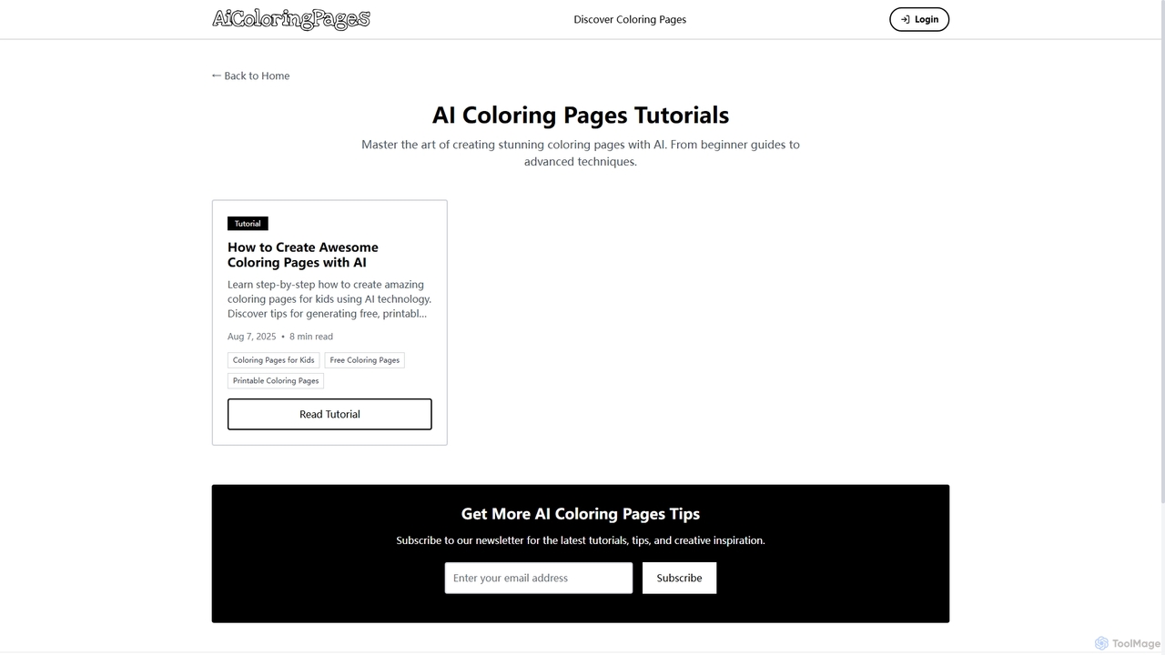 Tutorials of AI Coloring Pages Generator | AIColoringPages.App for AiColoringPages