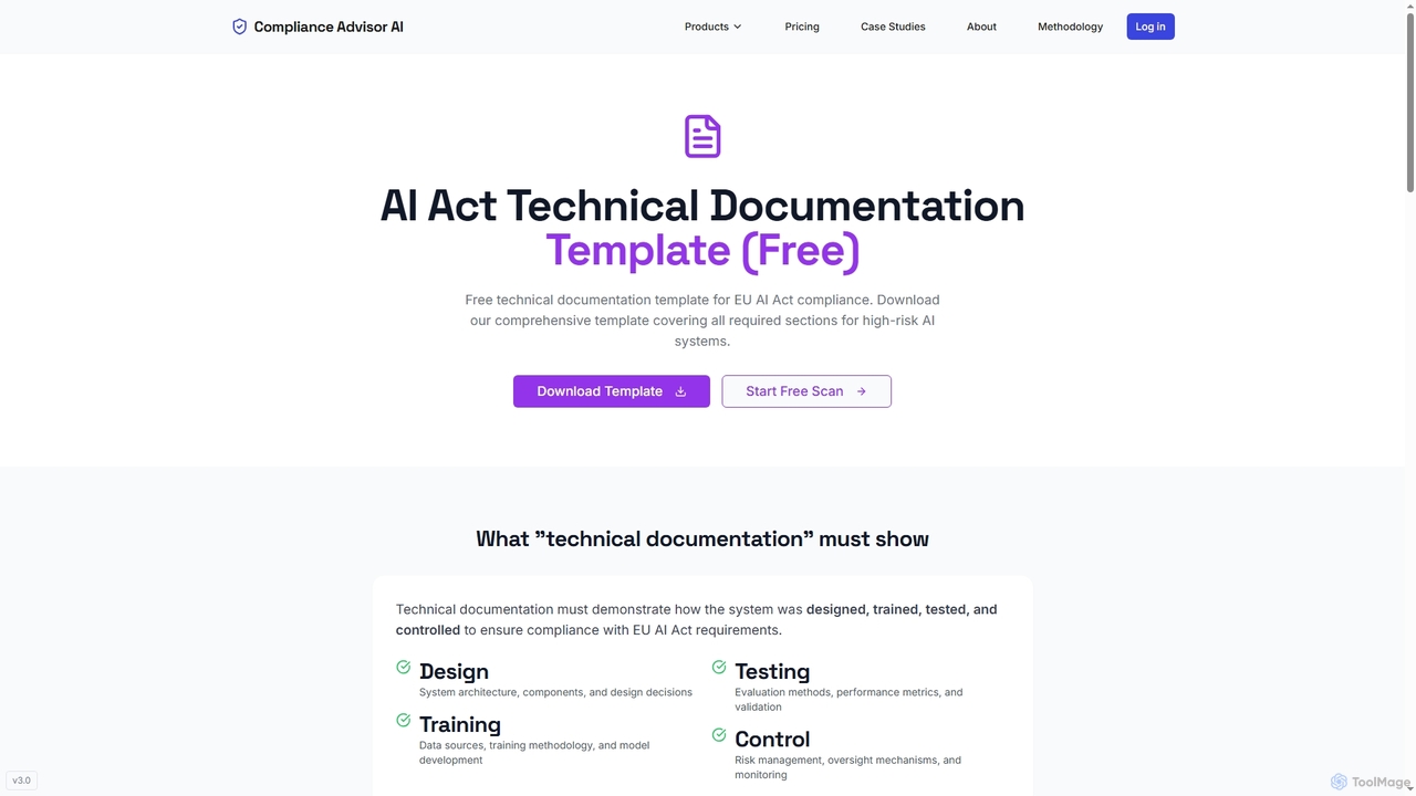 AI Act Technical Documentation Template (Free) for Aicomplianceadvisor
