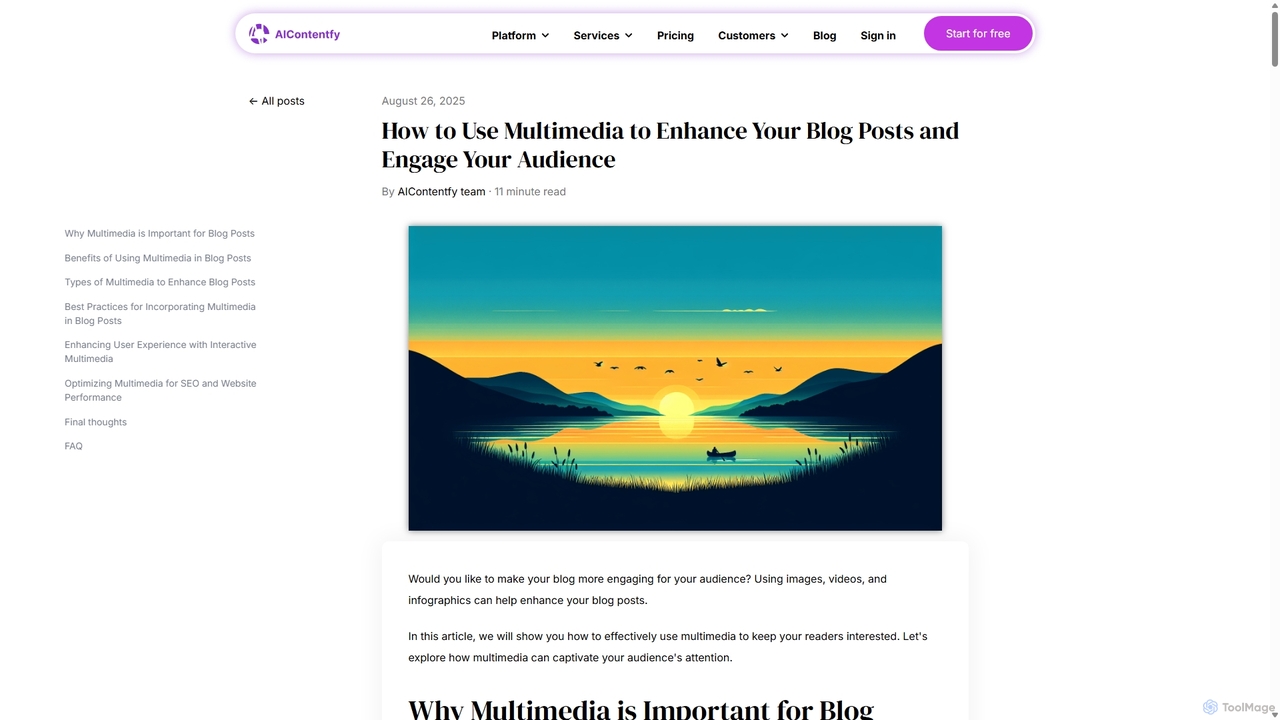 How to Use Multimedia to Enhance Your Blog Posts and Engage Your Audience for AIContentfy