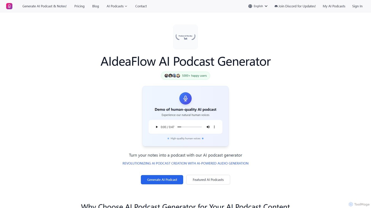 AIdeaFlow AI Podcast Generator