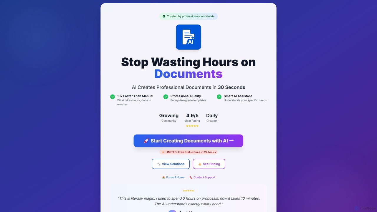 AI Document Maker | Create Professional Documents in Seconds - ToolMage