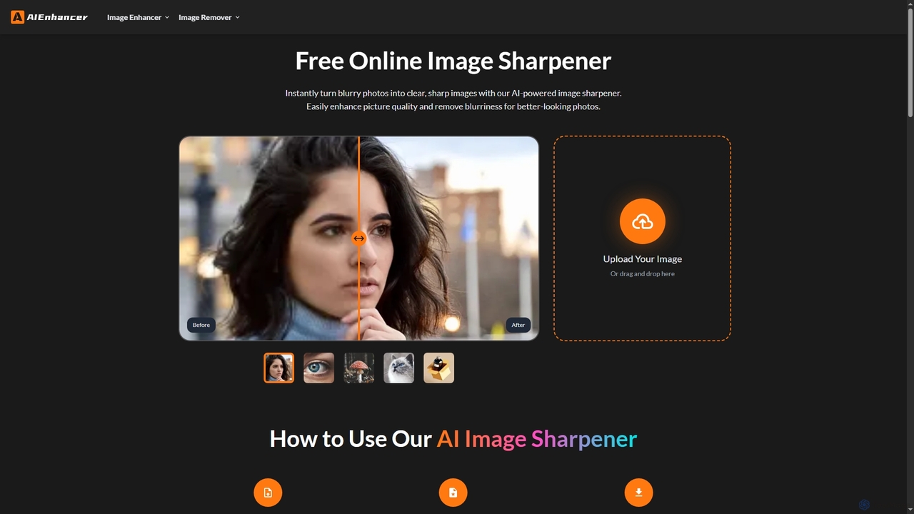 Free Online Image Sharpener - Restore Clarity & HD Details for AIEnhancer