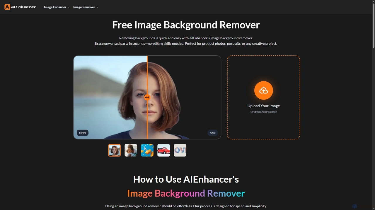 Free Image Background Remover — Remove Background Online for AIEnhancer