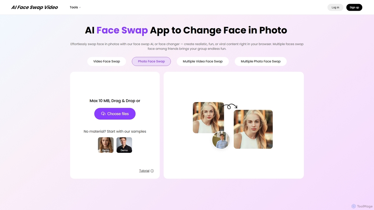 AI Face Swap Online, Replace Face in Photo or Change Face on A Picture for AIFaceSwapVideo