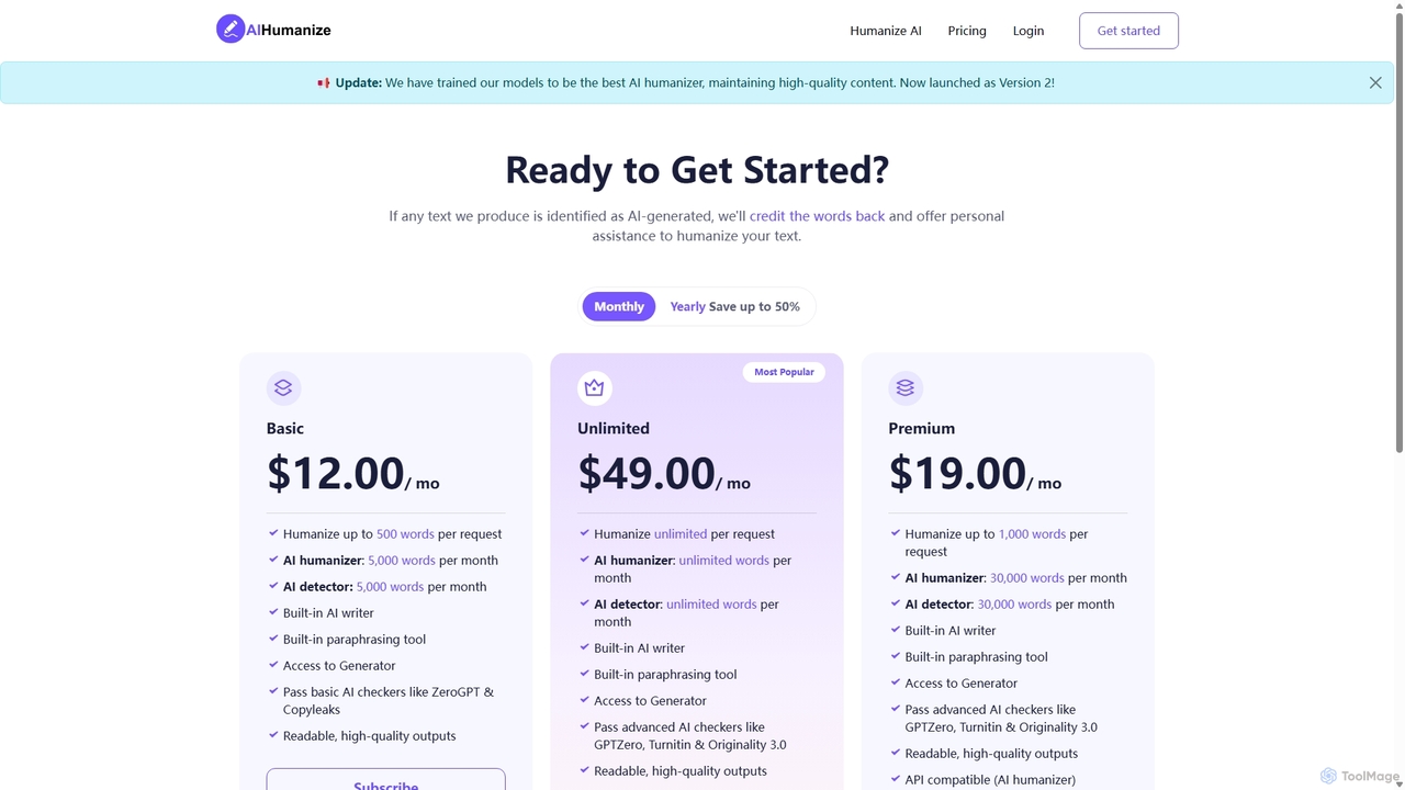 AI Humanize: Plans & Pricing for Aihumanize