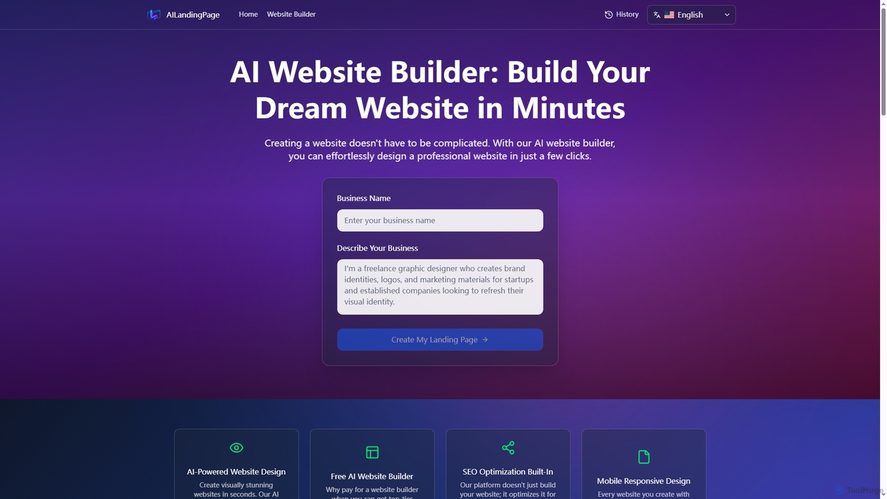 AI Website Builder: Create Websites with No Coding for AILandingPage