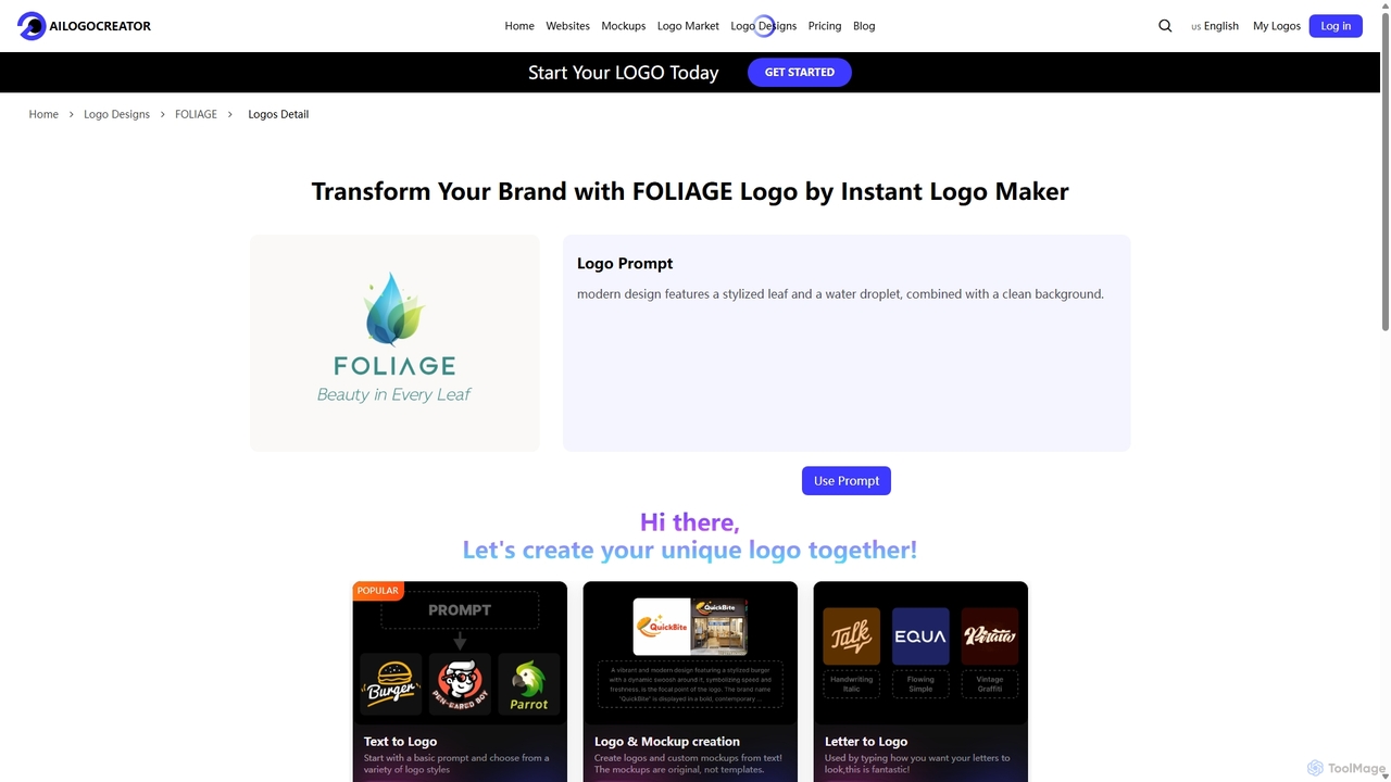 View Instant FOLIAGE Logo Maker with Modern Leaf Design | Ailogocreator for AILogoCreator