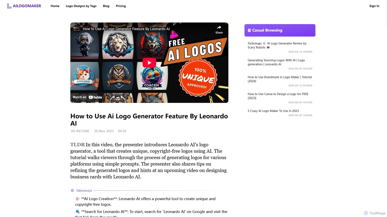 How to Use Ai Logo Generator Feature By Leonardo AI for Ailogomaker