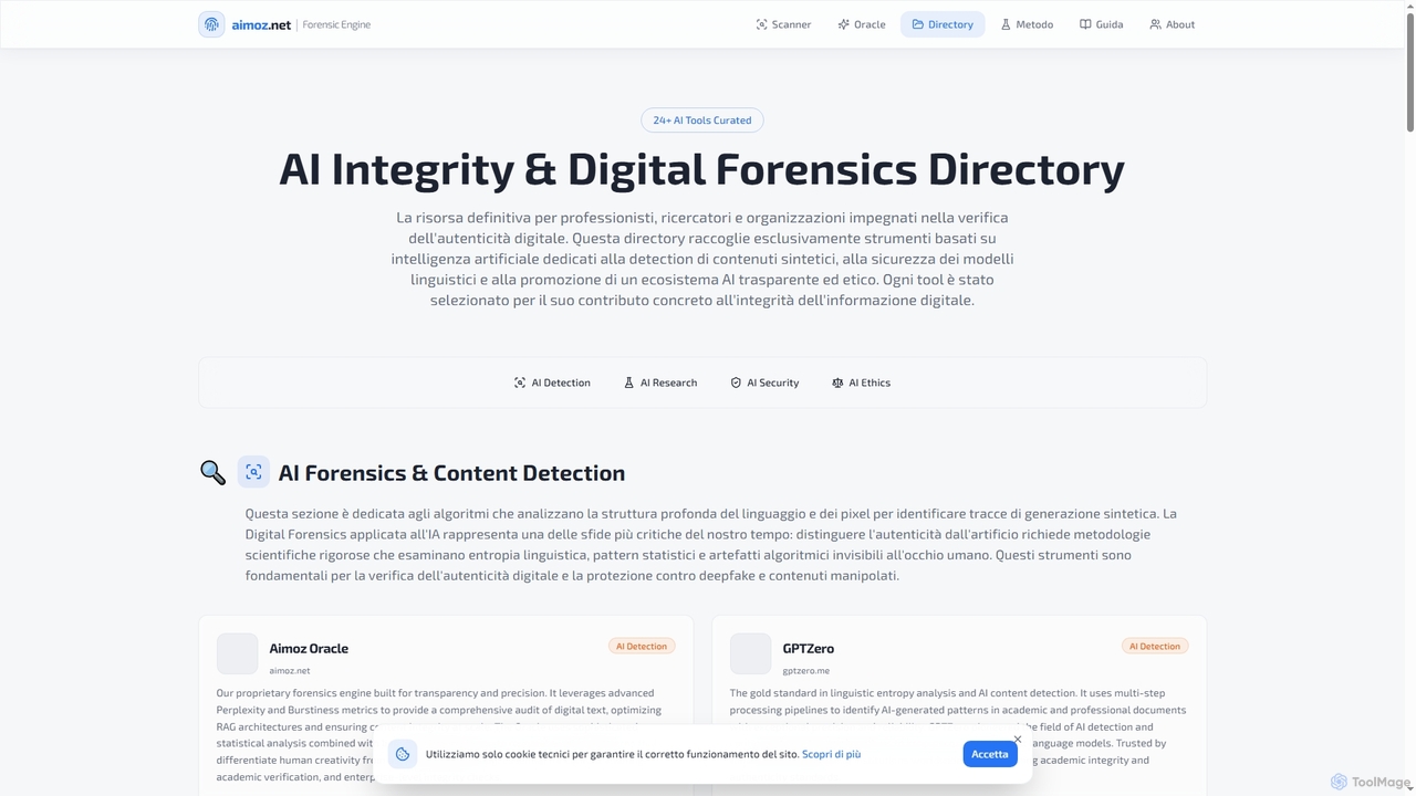 AI Integrity & Digital Forensics Directory | Aimoz for Aimoz