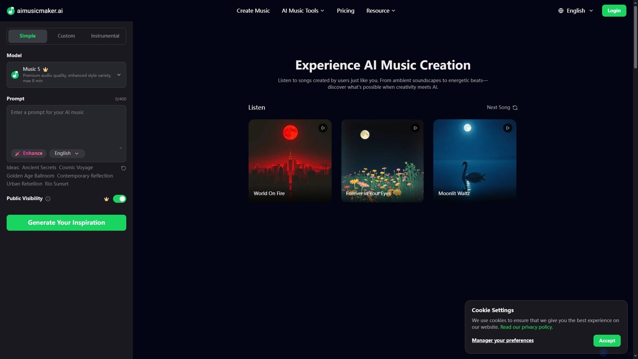 Experience AI Music Creation for Aimusicmaker