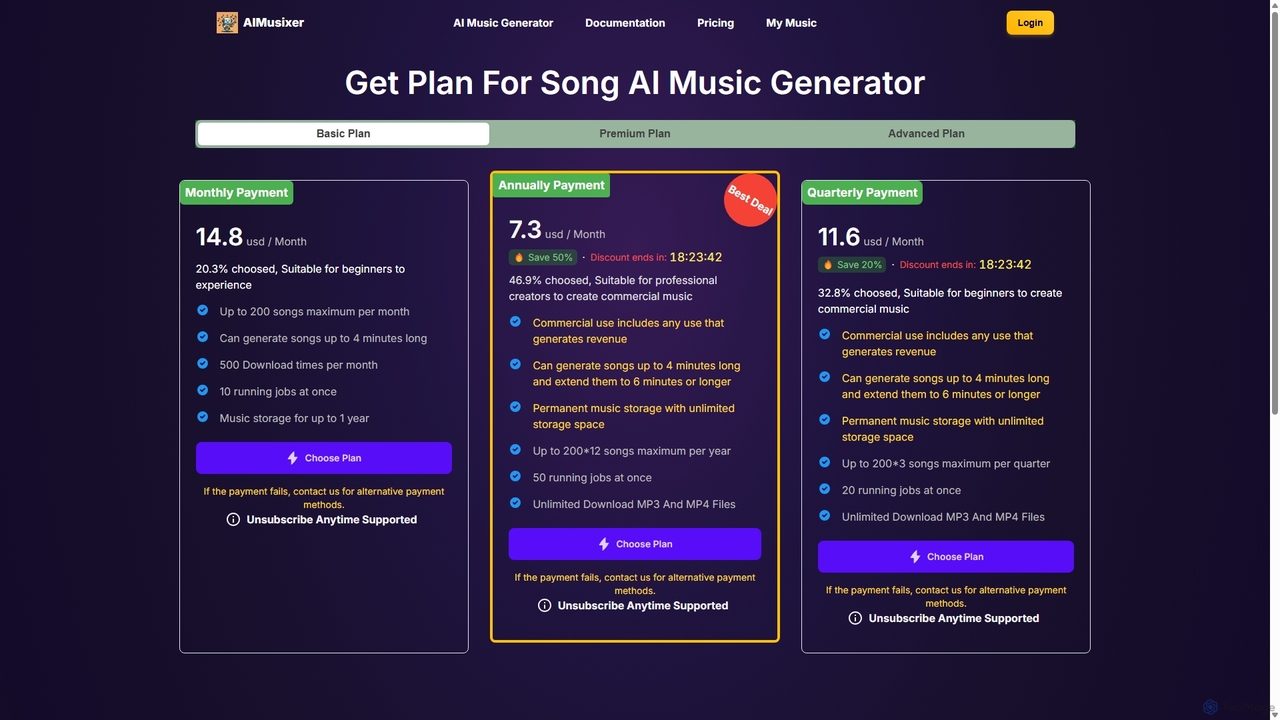 Pricing For AI Music Generator | AIMusixer for AIMusixer