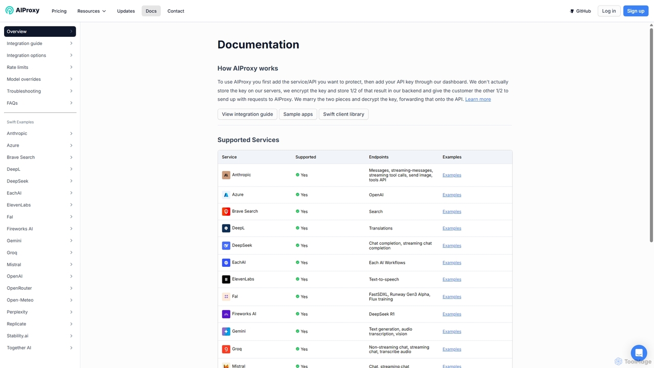 Docs for AIProxy