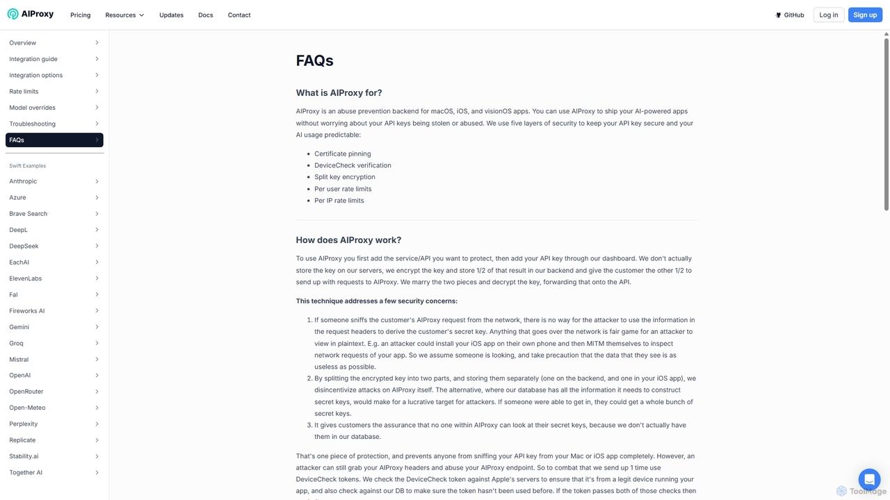 FAQs for AIProxy