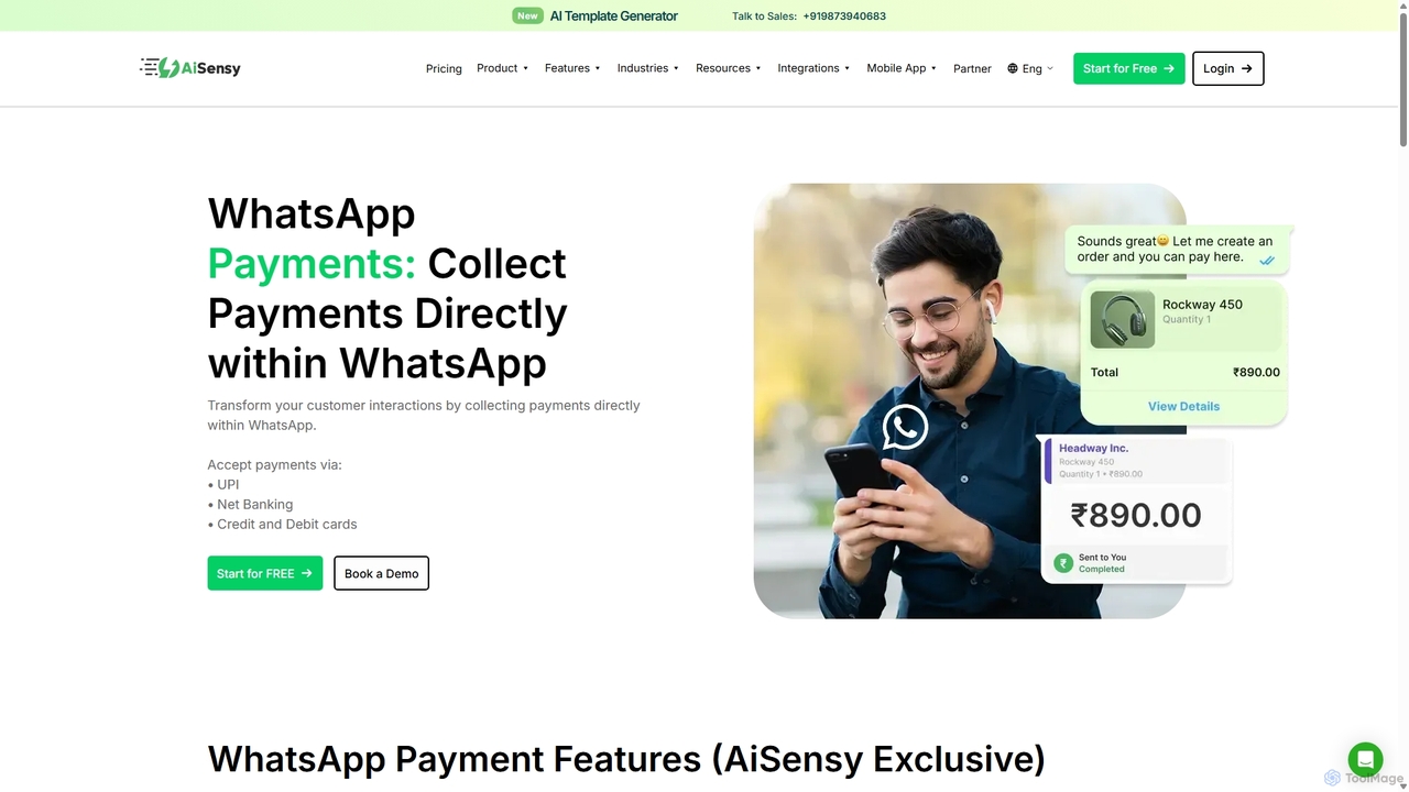 WhatsApp Payments for Faster Conversions for AiSensy