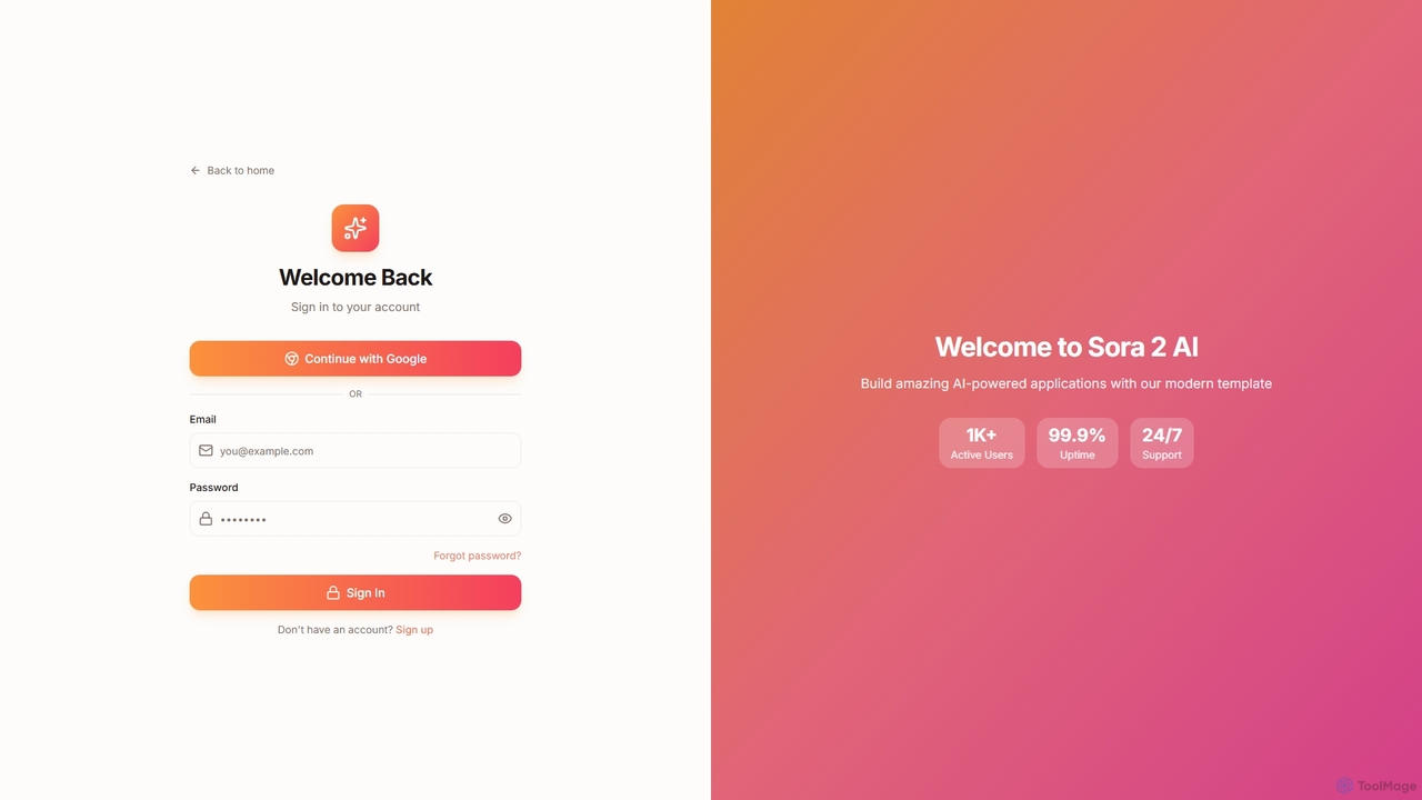 Login - Sora 2 AI for Aisora2