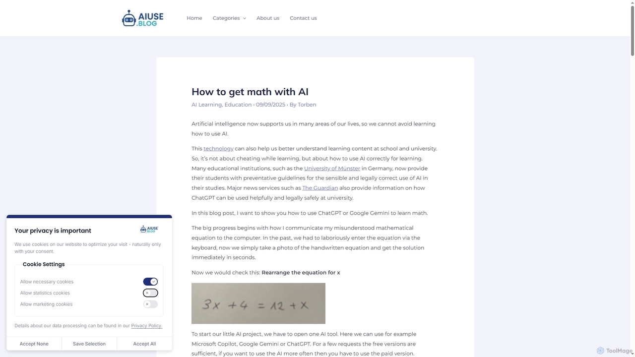 How to get math with AI for Aiuse