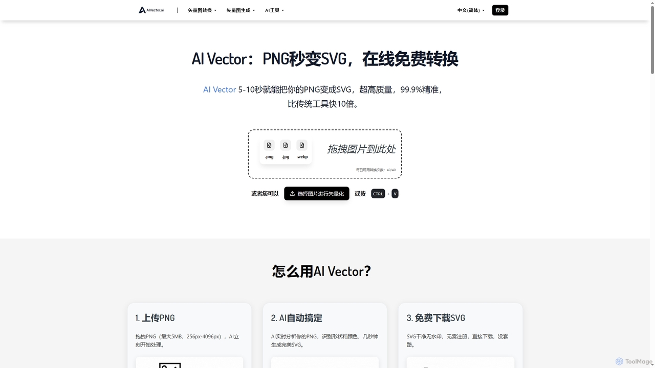 AI Vector：PNG秒变SVG，在线免费转换 for AIVector