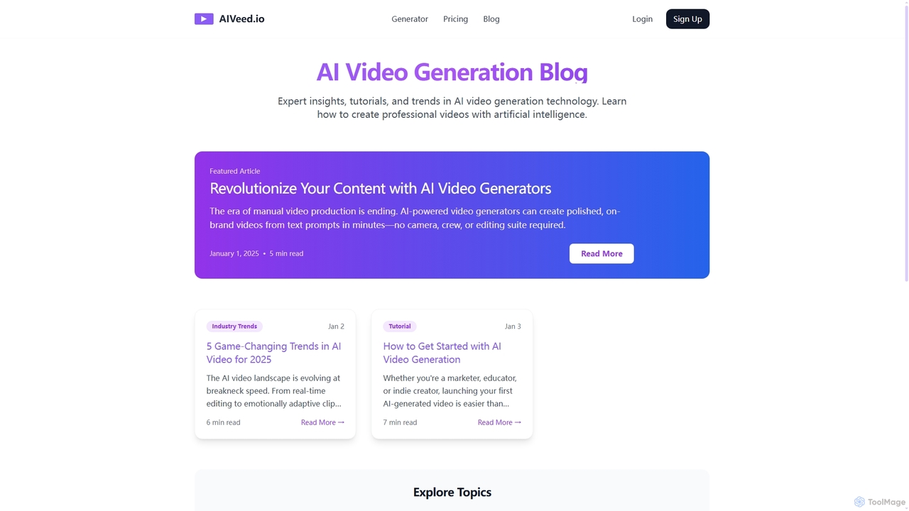 AI Video Generation Blog - Expert Insights & Tutorials | AIVeed.io for Aiveed