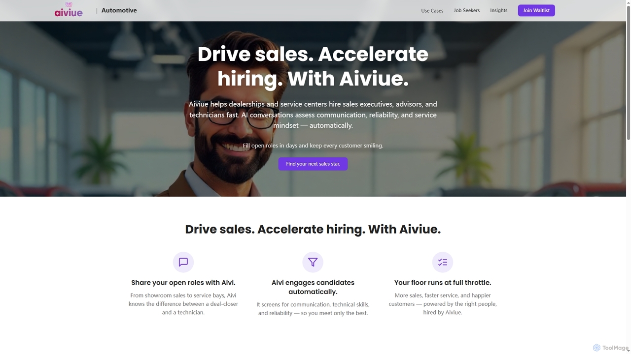 Hire Sales & Service Staff for Dealerships – AI Copilot | Aiviue for Aiviue