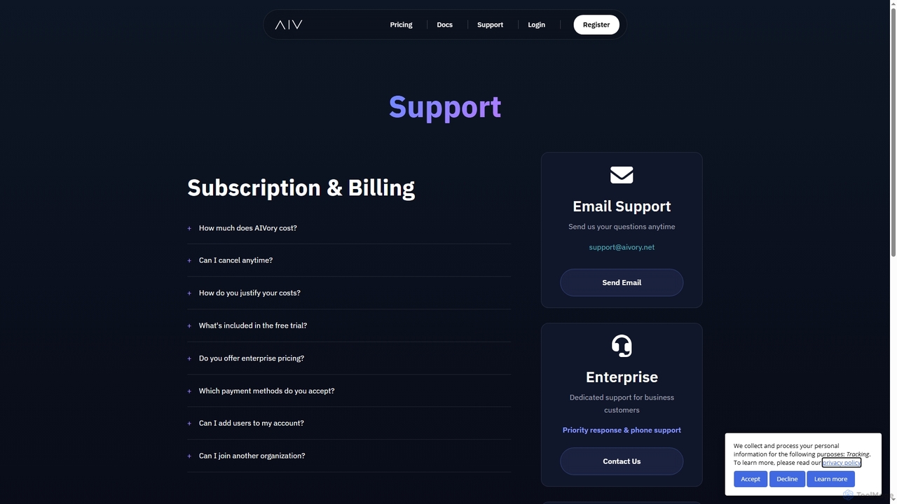 Support - AIVory for Aivory