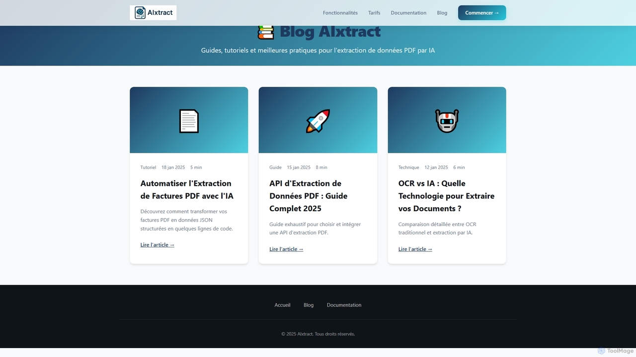 Blog AIxtract - Guide d'Extraction de Données PDF par IA for AIxtract