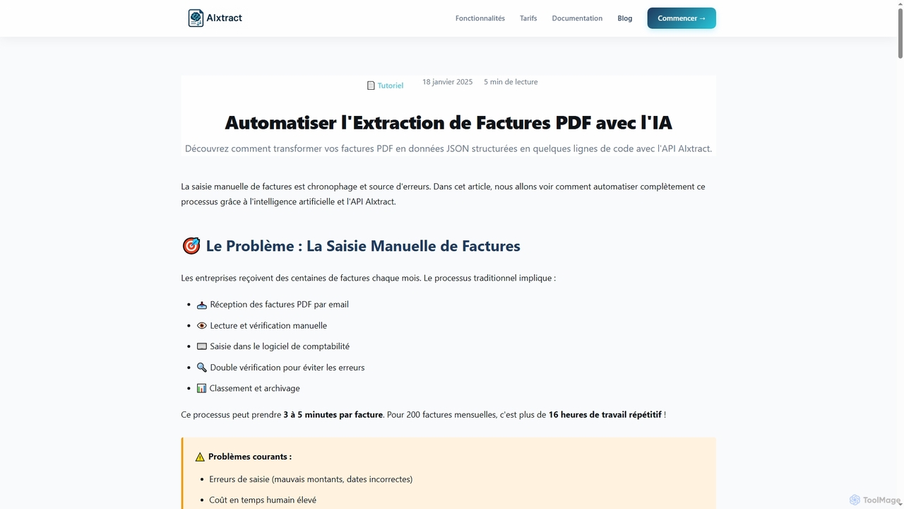 Automatiser l'Extraction de Factures PDF avec l'IA | Tutoriel AIxtract 2025 for AIxtract