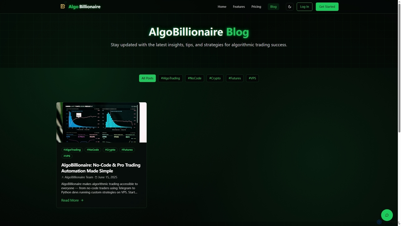 AlgoBillionaire Blog - Algorithmic Trading Insights for AlgoBillionaire
