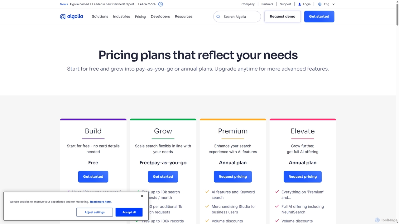 Pricing for Algolia