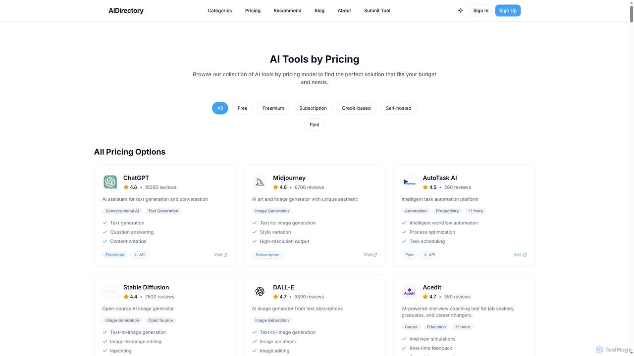 AI Tools by Pricing | All AI Tools for Allaitools