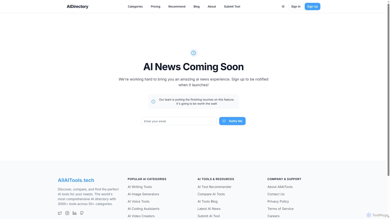 AI News - Coming Soon | AIDirectory for Allaitools