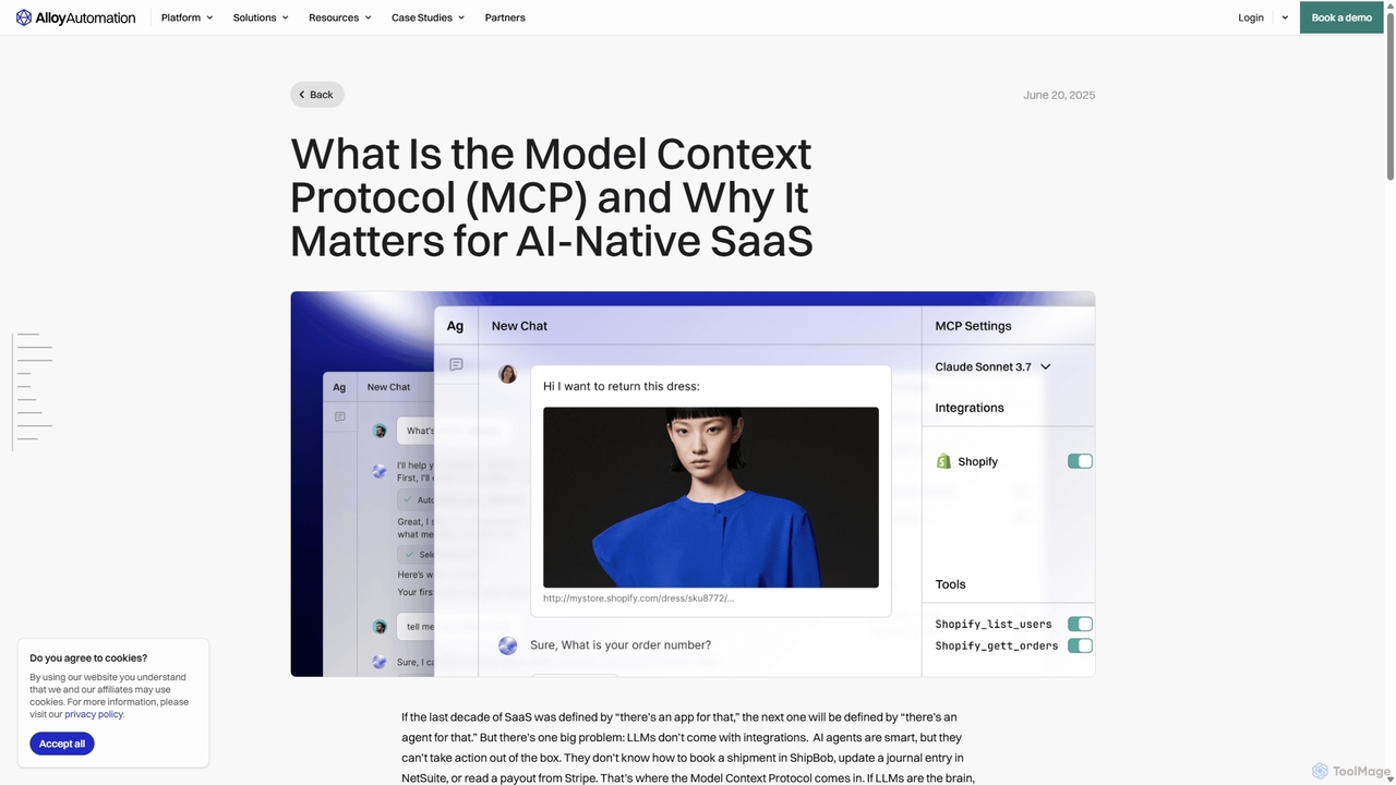 What Is the Model Context Protocol (MCP) and Why It Matters for AI-Native SaaS | Alloy Automation for Alloy Automation