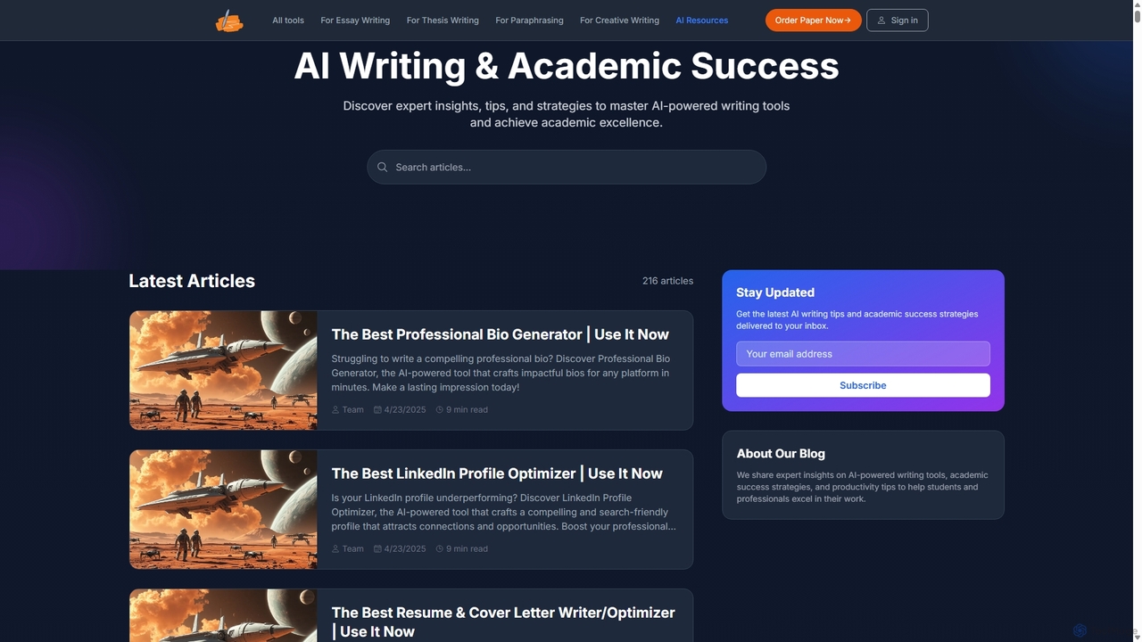 Blog - AI Writing Tips & Academic Success | Your Site for AllWriting Tools