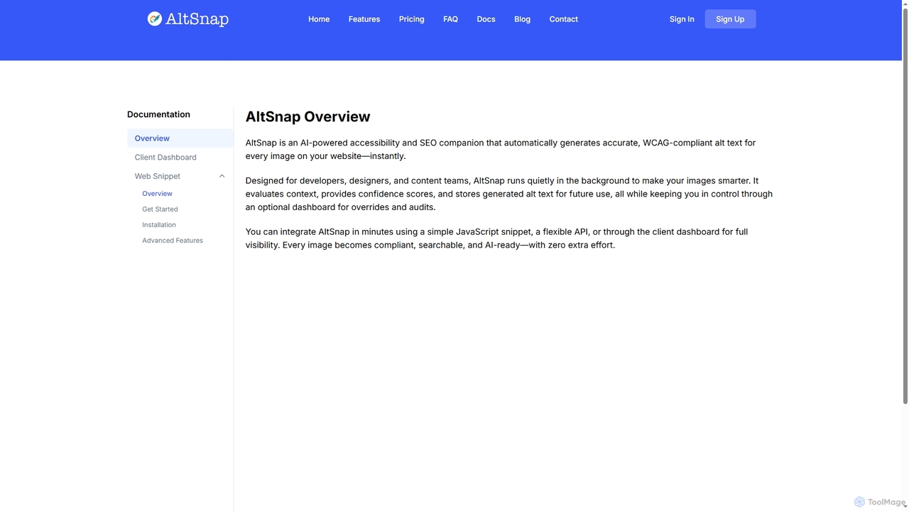 AltSnap Documentation | API Docs, Web Snippet, and Integration Guides for Altsnap