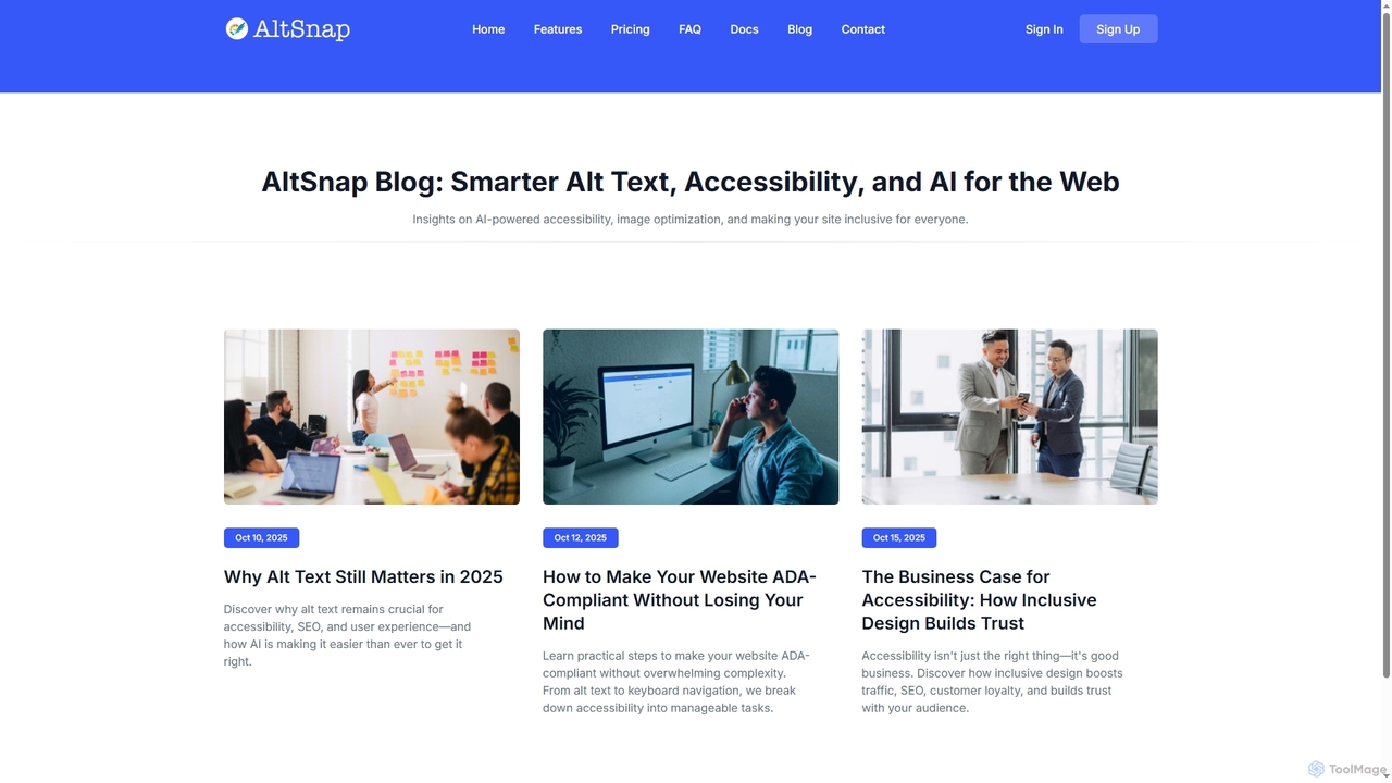 AltSnap Blog | AI Alt Text, Accessibility, and Image SEO Tips for Altsnap