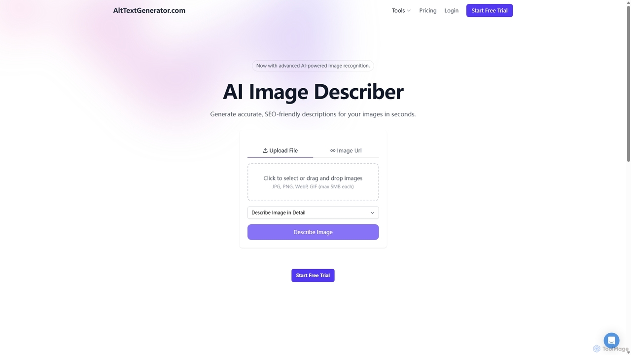 Free AI Image Describer for Alttextgenerator