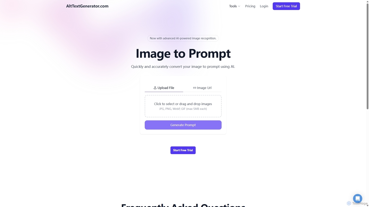 Free Image to Prompt - The best image to prompt converter for Alttextgenerator