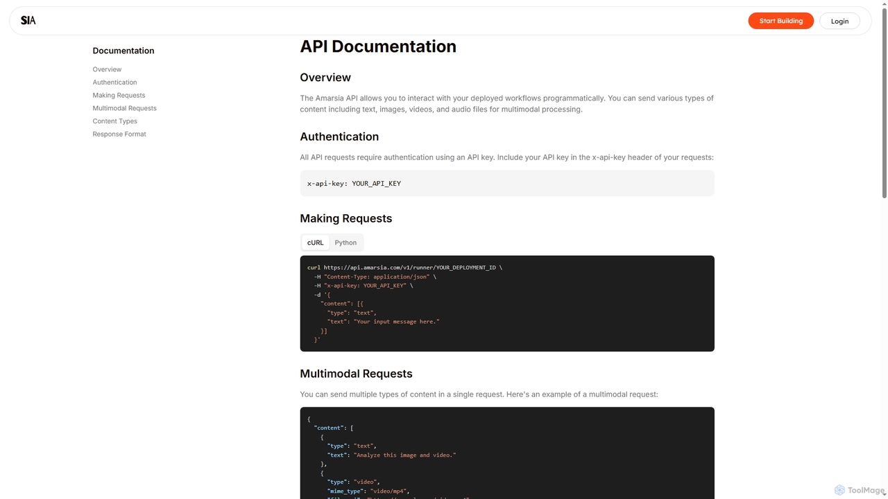 API Documentation | Amarsia for Amarsia
