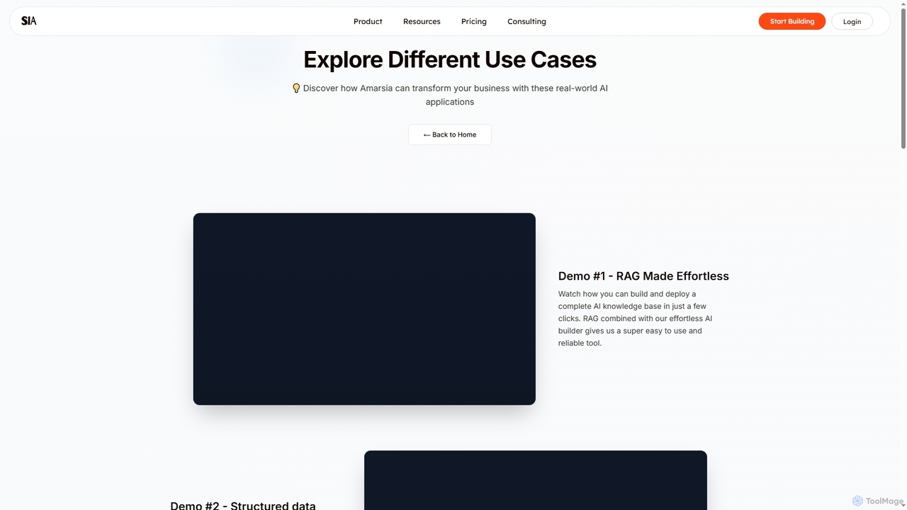 AI Demos and Use Cases | Amarsia for Amarsia