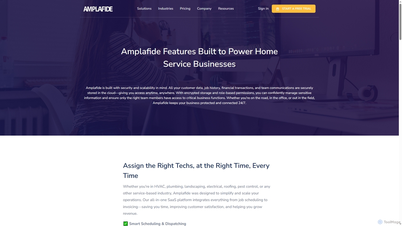 The Best Home Services Software Features | Amplafide | Design for AC Techs , Plumbers, Electricians, Roofers, Home Remodelers, Exterminators, Pools Cleaners and More! for Amplafide