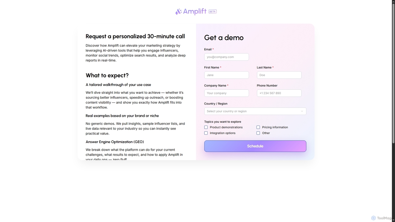 Book a Demo | Amplift for Amplift