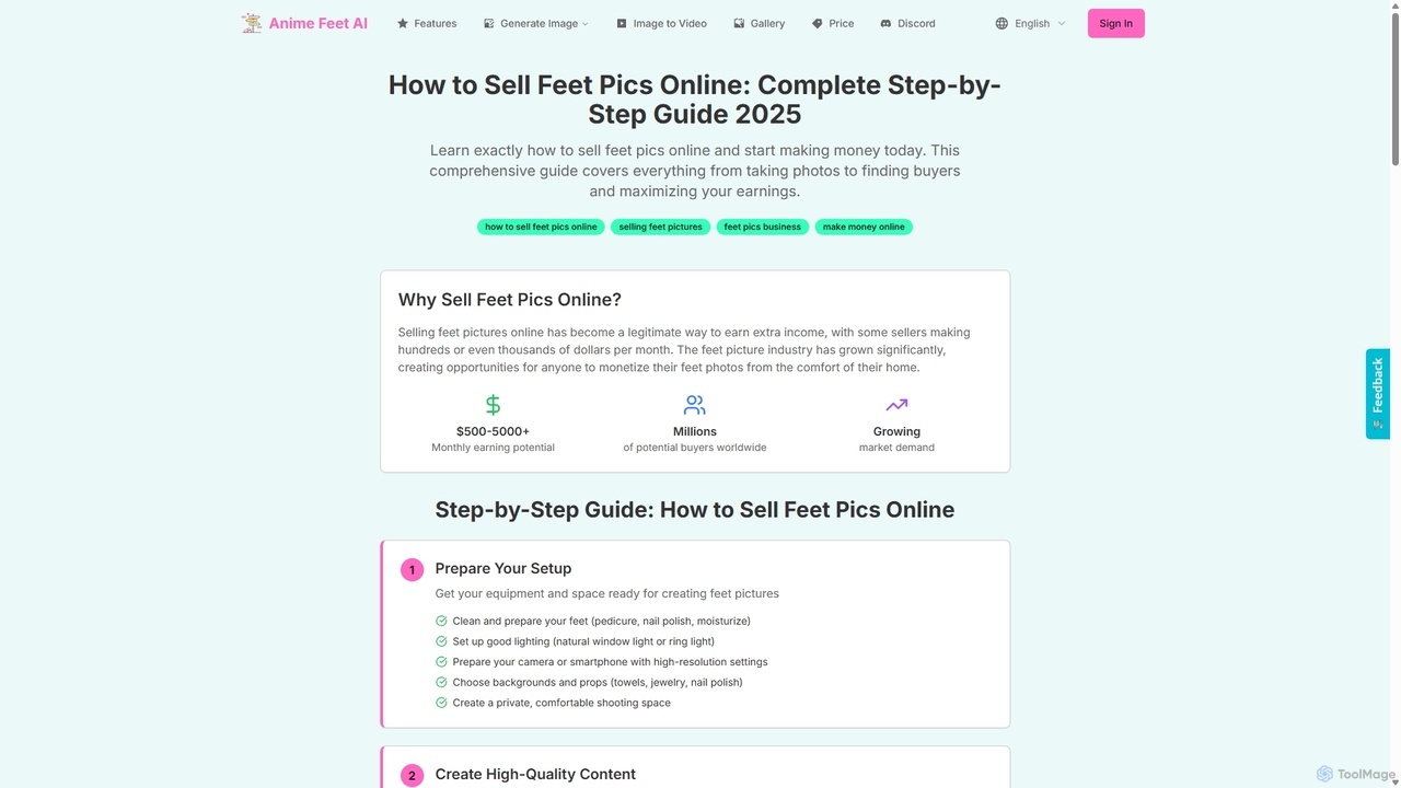 How to Sell Feet Pics Online: Complete Step-by-Step Guide 2025 | Anime Feet Gallery and Generation for Animefeet