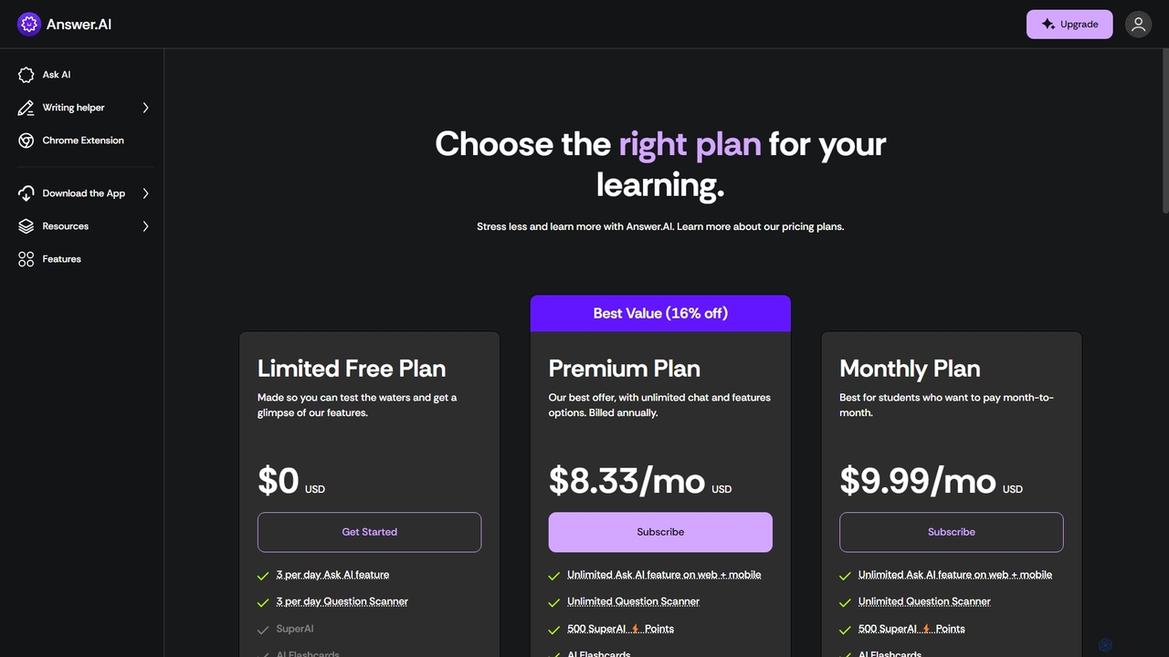 Answer.AI - Pricing for Answer.AI