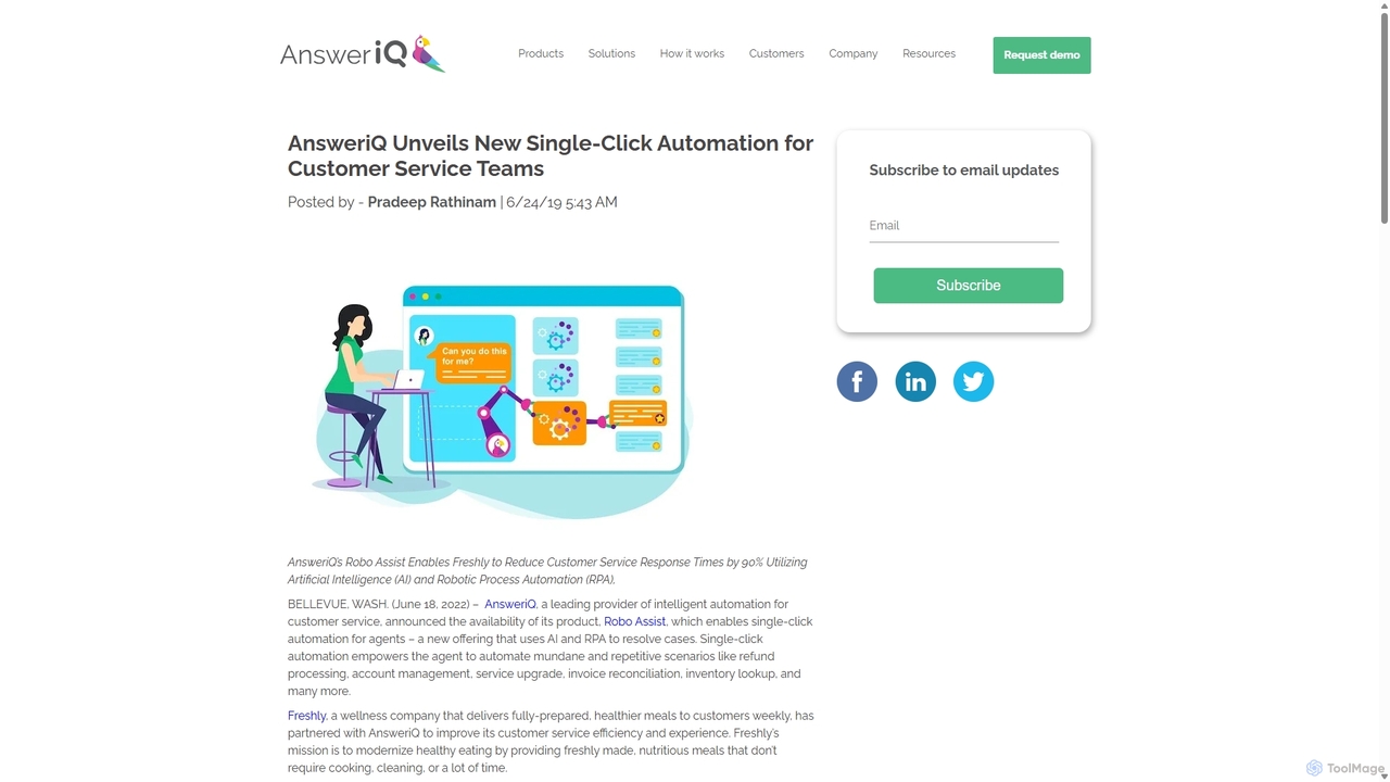 AnsweriQ Unveils New Single-Click Automation for Customer Service Teams for AnsweriQ