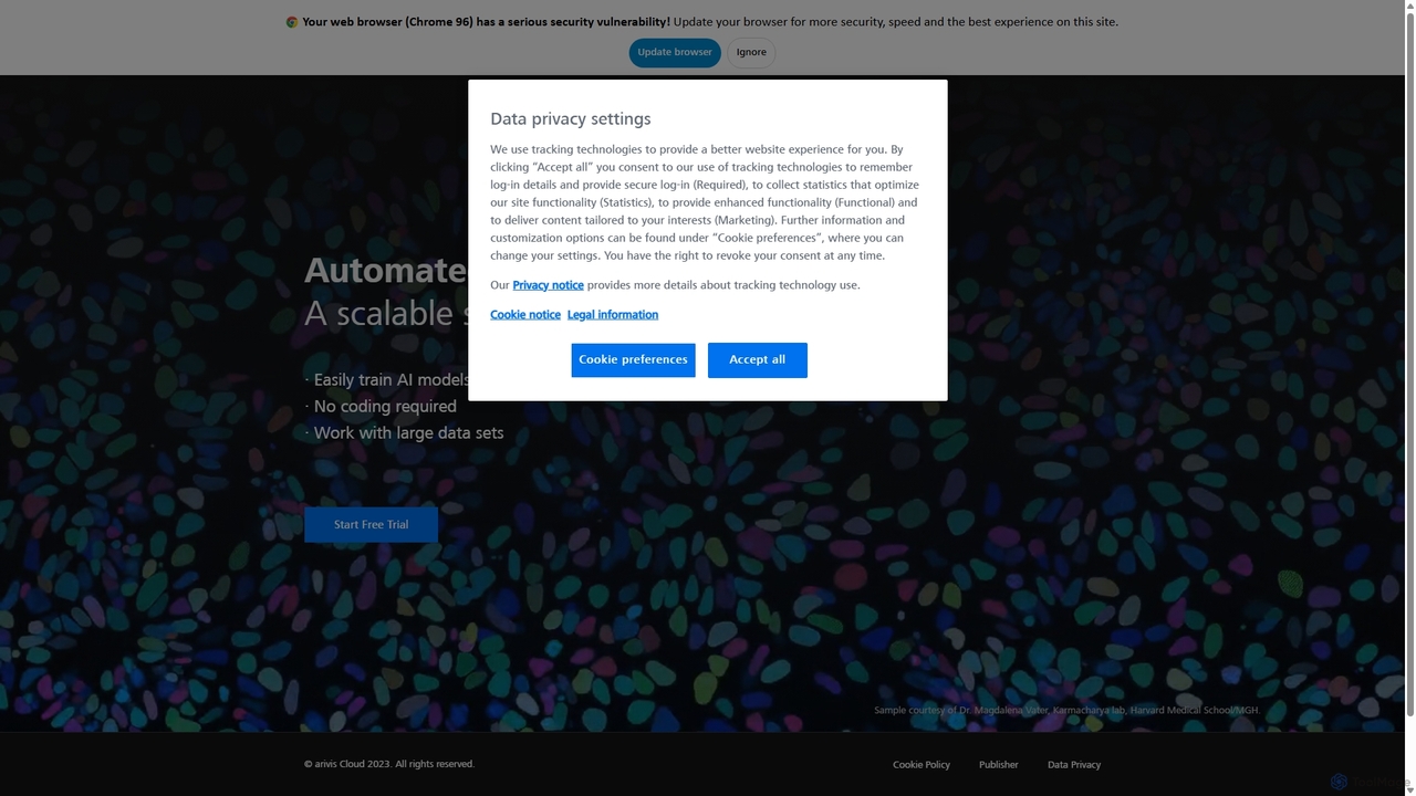 arivis Cloud - automated image analysis for APEER